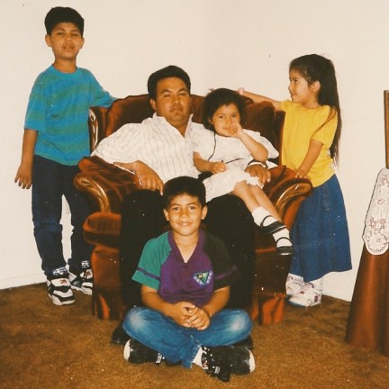 Dad with his kids, 1993